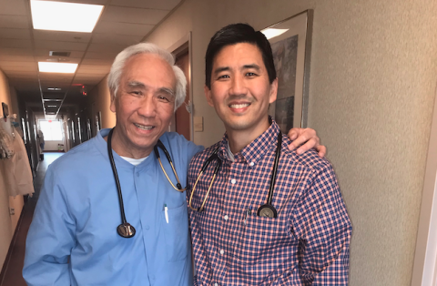 Dr. Jonathan Poon (right) with his father, Dr. Glenn Poon, at The Medical Center of Elberton. (Photo by Jones)