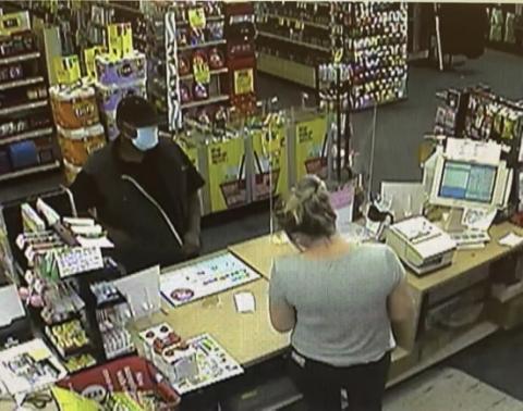 A man walked into this CVS on Elbert Street Saturday just before noon and slipped a clerk a note with a list of demands, according to an Elberton Police Department spokesman. The man left with an undetermined amount of money, said the spokesman. (Photo released by Elberton Police Department).