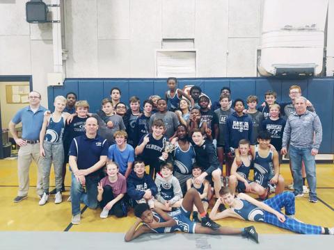 The Mat Rams (pictured above) took the home the region duals championship Friday, Dec. 10 at Habersham County. The team won all five matches to take home the championship. The team also finished in second place eight points shy of the championship in the region traditionals at Habersham County. The Mat Rams will host Hart County and Crescent in the Inferno Wednesday, Dec. 15 beginning at 5 p.m. 