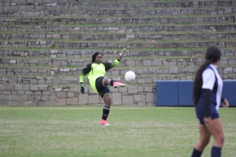 The Lady Devils soccer team, including senior Kemora Fortson finished their historic season in the Sweet Sixteen round of the GHSA state playoffs Wednesday, April 20 against Jeff Davis High School. (Photos by Wells)