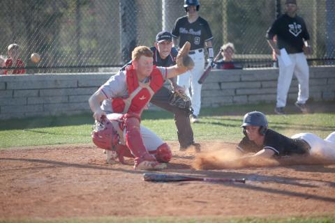 Landon Heaton slides into home during the Diamond Devils’ doubleheader against Rabun County Friday, April 1. The Diamond Devils will host Oglethorpe County Thursday. (Photo by Wells)