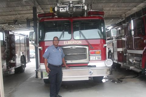 Firefighter Calvin Tate will retire after 36 years with the Elberton Fire Department at the end of the month as the city’s current longest-tenured employee. (Photo by Wells) 