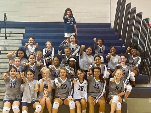 The Elbert County Middle School volleyball team competed in the Gainesville East Middle School Volleyball Championship tournament Saturday, Sept. 24. (Photo courtesy of Joey Norris)