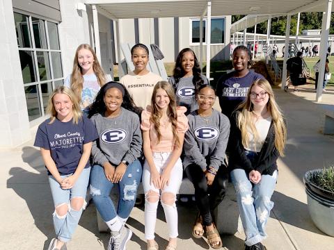 The 2022 Elbert County Comprehensive High School Homecoming Court representatives include front row (L-R) senior Lyndsie Acker, freshman EriYana Agurs, sophomore Hannah Brady, junior Aameriah Allen and senior Ella Long; (back row, L-R) seniors Lilly Ray, Takiyah Bell, Jamia Allen and Nakira Baker. Not pictured is senior representative Brenasia Faust.