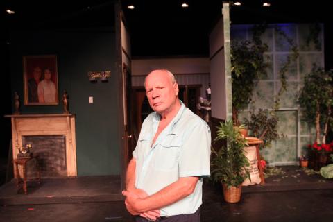 Master Carpenter Pat Bell has been helping bring the scenes and sets of shows at The Elbert Theatre to life over the past 10 years. The theater’s upcoming performances of “Clue: On Stage” is the most complex set Bell said he has ever worked on. (Photo by Wells) 