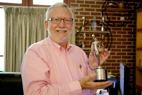 Mat Hunt took home a prestigious international Telly Award with his company, Huntridge LVS. (Photo by Scoggins) 