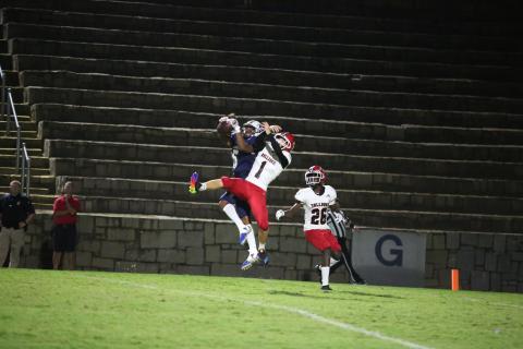 Senior Trusten Allen led the Devils in receiving during Friday’s win over Harlem with three receptions and 97 yards.