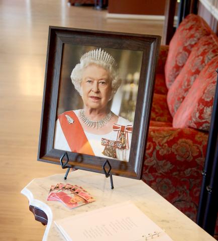 Berry Funeral Home has set up a guest book, along with a place to leave sympathy cards and mementos to send to the United Kingdom archives. (Photo by Scoggins) 