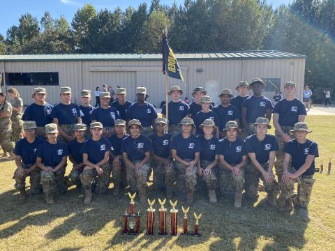 The Elbert County Comprhensive High School Raiders mixed team finished second out of 18 schools during a meet in Dawsonville Oct. 15. The team will now advance to the state meet Oct. 29 in Griffin. (Photo by Scott Harpold)