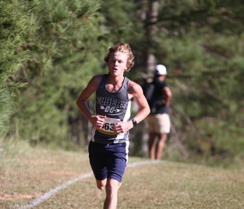 Matthew Coker led the Rams during the region cross country meet at Elbert County Middle School Sept. 27. Coker finished in first place overall for the boys. (Photos by Scoggins) 
