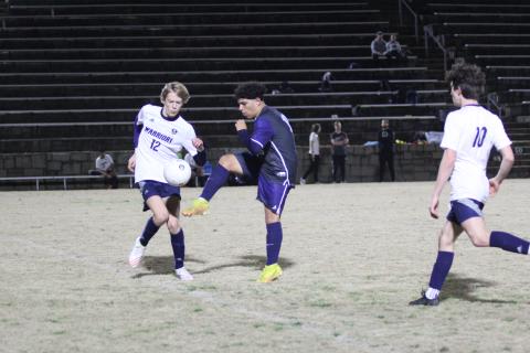 Devils Chapo Cerna and Pablo Medellin kicked off the 2023 season against White County in the Granite Bowl Feb. 10. (Photos by Wells)