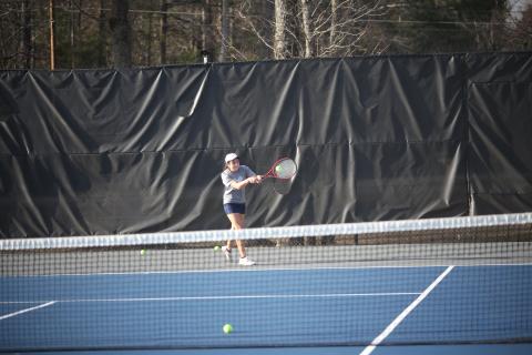 Devils and Lady Devils Emily Poon, Justin Brown, Broughton Smith and Katie Nguyen kicked off the 2023 tennis season Feb. 7 against Tallulah Falls at McWilliams Park. (Photos by Wells)