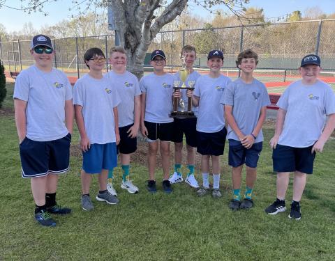 Pictured (above, L-R) are Coach Mylie Merfeld, Thomas Hewell, Adrian Jenkins, Landon Bowman, Ty Johnson, Tommy Beahringer, Jackson Calcutt, Mitchell Wheeler, Kylin Norton and Coach Anya Human