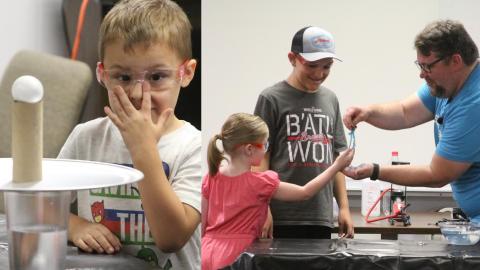 The Elbert County Public Library kicked off this year’s Summer Reading Program “All Together Now” Friday, June 2 with STEAM activities and presentations from Talewise. Attendees learned about, and participated in, different hands-on science experiments throughout the program. (Photos by Hall)