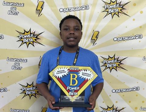 Upcoming eighth-grader Jaukeem Fortson took home first place in the nation in the performing arts solo, duo and trio category during the National Beta Club convention in Louisville, Kentucky. 
