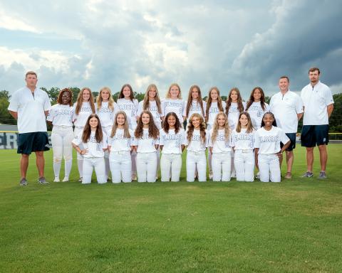 The 2023 Devil and Lady Devils Softball team includes Gracie Brady, Hannah Brady, Reagan Baker, Emily Booth, Carmen Burden, Miller Drake, Heaven Robinson, Casey Peters, Kamryn Webb, Erica Christian, Madison Dye, Nakiya Dubose, Shannon Freeman, Peyton Jenkins, Audrey Lunsford, Tiyah Turman, Bellamy Nash and Londyn Bryant. The team is coached by Head Coach Drew Greer and Assistant Coaches Josh Jones and Bryce Bowen. (Photo by Mercer Harris)