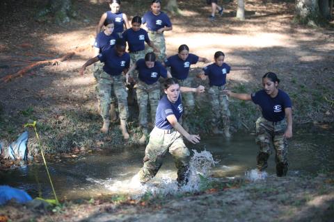 The Elbert County Raiders go through the different stations of the obstacle course event during their raider meet hosted by Hart County Sept. 23. Elbert’s mixed team finished the obstacle course in first place while the female team finished the event in second-place. (Photo by Wells)