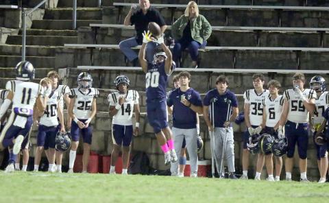 Miguel Rodriguez intercepts a Whitefield pass. (Photo by Wells)