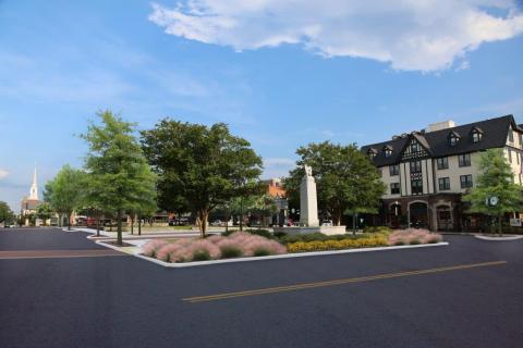Photo-realistc image based off the proposed design plans were created as part of the master plan from the partnership with the University of Georgia’s Summer Fellowship Program of the College of Environment and Design. The entire master plan can be found on the City of Elberton’s website at cityofelberton.net. 