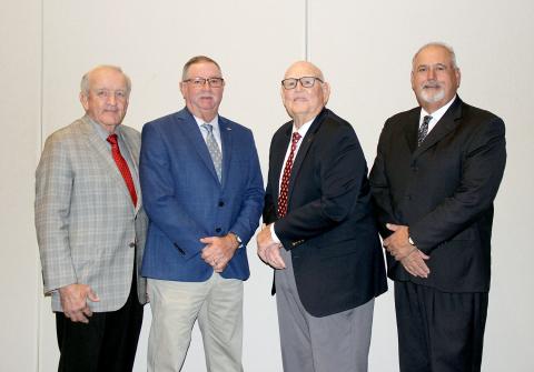 Pictured from left, Georgia Farm Bureau (GFB) President Tom McCall, GFB First Vice President and South Georgia Vice President Daniel Johnson, North Georgia Vice President Bernard Sims and Middle Georgia Vice President Ralph Caldwell will lead the state’s largest general farm organization in 2024. (Photo courtesy of Georgia Farm Bureau)