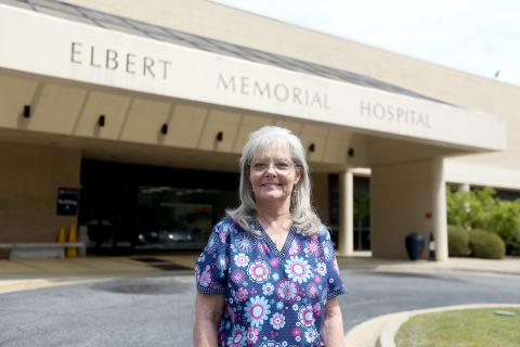 Elbert Memorial Hospital's Director Materials Management Arelia Lane retired March 29 after 45 years of working at Elbert Memorial Hospital. (Photo by Scoggins)