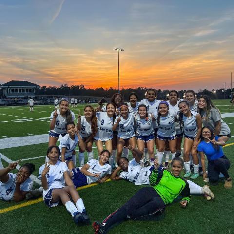 The Lady Devils soccer team poses for a team picture after picking up a region win over Barrow Arts and Sciences Academy. The Lady Devils are scheduled to see Commerce tonight as they try to secure a playoff spot. (Photo courtesy of ECCHS Lady Devils soccer)