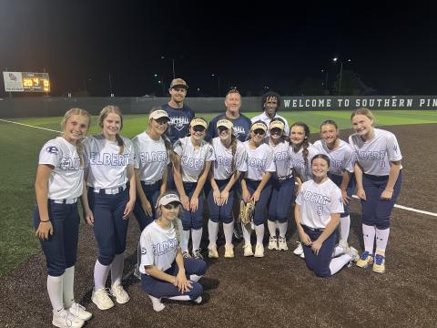 the Lady Devils pose for a team picture after beating LaGrange to advance to the Elite Eight. (Photo courtesy of Josh Jones)