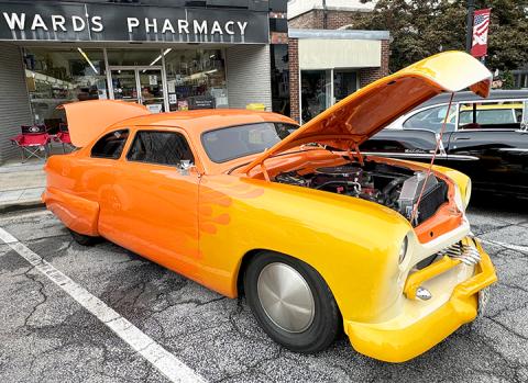 Over 60 car enthusiasts entered Main Street's Cruise-in and Classic Car Show Saturday,  July 20 in Elberton's downtown public square. Cars ranged from restored and "like new" to "improved and empowered" like this 1950s Ford Custom.