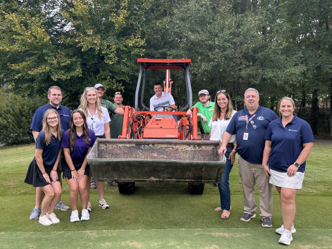 Elbert Memorial Hospital staff and Richard B. Russell State Park staff pose for a picture prior to the golf ball drop. (Photo by Mark Wells)