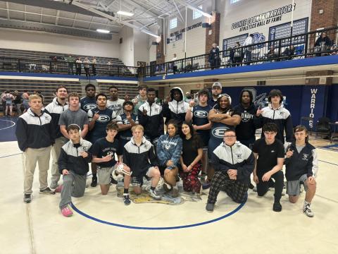The Elbert County Blue Devils wrestling team finished first overall at the Oconee County Duals Nov. 16 after finishing with a perferct 5-0 record. (Photo courtesy of Elbert County True Blue)
