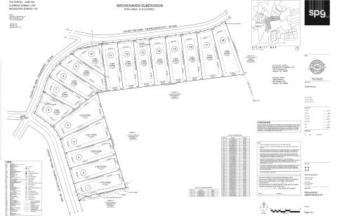 Preliminary plat for Brookhaven Subdivision development on Country Club Lane and Heard Drive Extension.