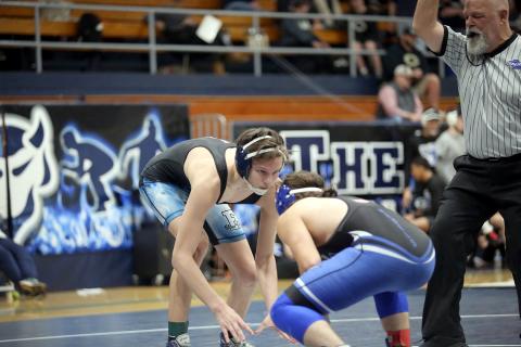 Hudson Fleming and Brycin Hughes placed in the Top 6 in the state in their respective weight classes at the GHSA Traditional State Championship Feb. 13 and Feb. 14. (File photos by Wells)