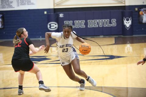 Zy Belcher of the Lady Devils basketball team was named to the Region 8A Division 1 All-Region team. (File photo by Wells)