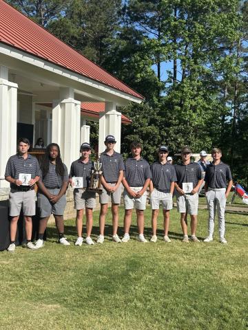 Elbert County’s Blue Devils golf team won the Area 3 Championship after finishing ahead of Banks County and Rabun County. In addition to the boys first-place finish, the Lady Devils also finished second in their match. (Photo courtesy of Elbert County Golf)