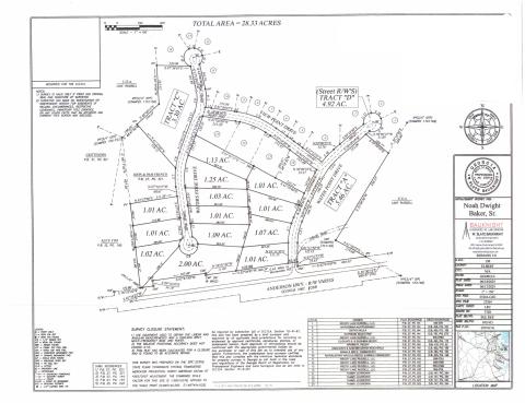 The application for a rezone request that is set to be heard by the Elbert County Planning Commission shows Edgewater Village Inc.'s plan for a property located off of Anderson Highway. The company is asking to rezone the tract from agricultural to single-family residential so the tract can be split and divided into 1-acre lots. (Photo courtesy of the Elbert County Board of Commissioners)