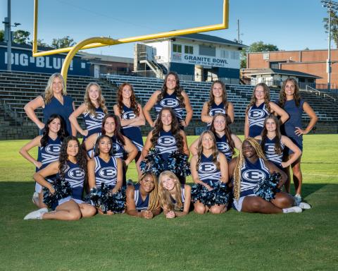 The Elbert County cheerleading squad is beginning the 2025 season, its third under head coach Emma Hart. (Photo by Mercer Harris)