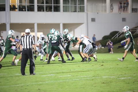 Lincoln Blackmon (2) sacks the quarterback in Elbert County's 48-14 loss to Athens Academy on Oct. 17. (Photo by Bo Underwood)