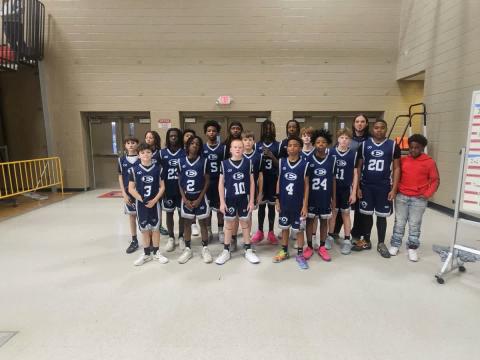 The Elbert County middle school 7th grade boys basketball team finished the regular season an undefeated 12-0. (Photo courtesy of Myia Dye)