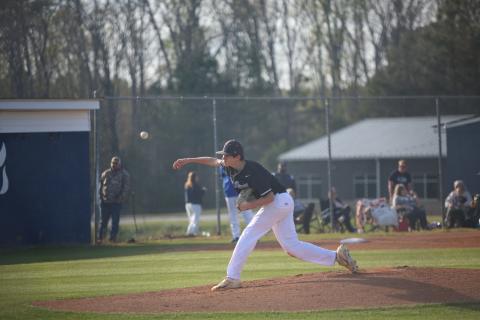 Brody Baker lets a pitch fly. (Photo by Bo Underwood)