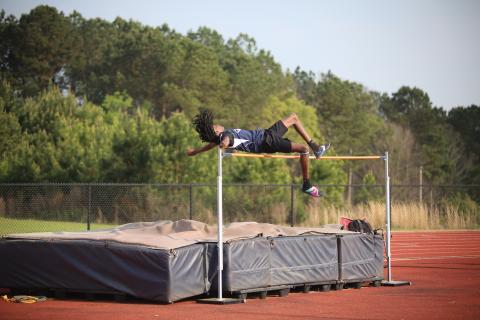 Jaylin Morrison finished fourth place in the boys’ high jump. (File photo by Bo Underwood)