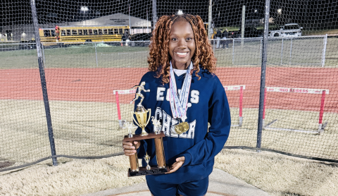 Elbert County’s DaNyia Little was the High Point Award recepient at the NEGIAA region championships March 24. (Photo courtesy of Tyson Cade)