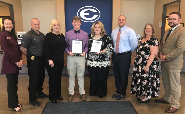 STAR Student Ashford Bennett and his STAR Teacher selection, Angela Scoggins, were honored in a ceremony at Elbert County Comprehensive High School last week. Shown at the ceremony are (L-R) Elbert County Chamber of Commerce President Leslie Friedman, parents Shayne Bennett and Janna Sanders Bennett, Ashford Bennett, Scoggins, Elbert County Comprehensive High School Principal Jason Kouns, Elbert County Middle School Principal Sandee Drake and Al McCall of Athens Technical College.