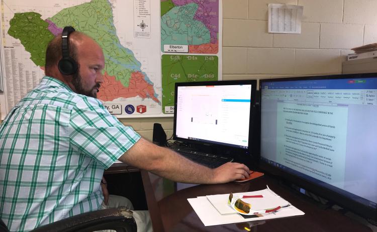 Elbert County Code Enforcement Officer Allen Hulme directed an online meeting of the Elbert County Board of Commissioners last Thursday (for a work session) and Monday (for the commissioner’s regular Monday meeting. (Photo by Jones)