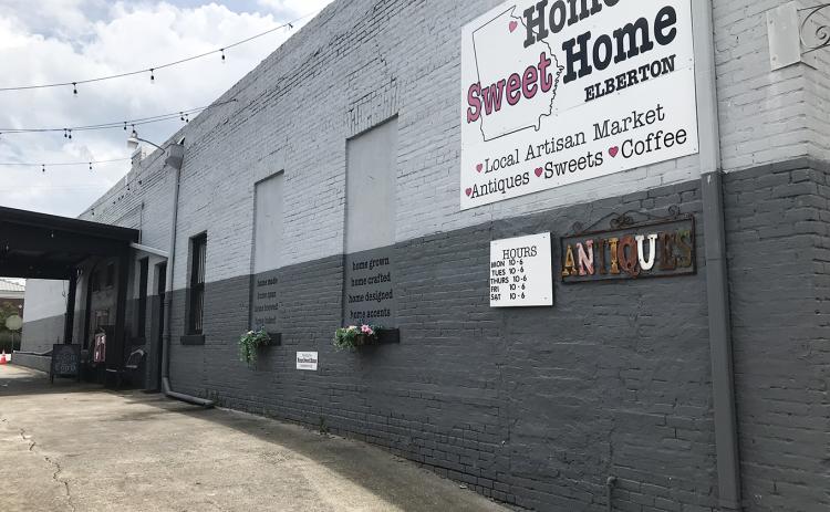 Home Sweet Home (above) owner Jenny Jenkins complained to the Elberton City Council Thursday (July 15) that her application for a Main Street Elberton Facade and Downtown Enhancement Grant was not reviewed nor seen by the Downtown Development Authority. (Photo by Jones)