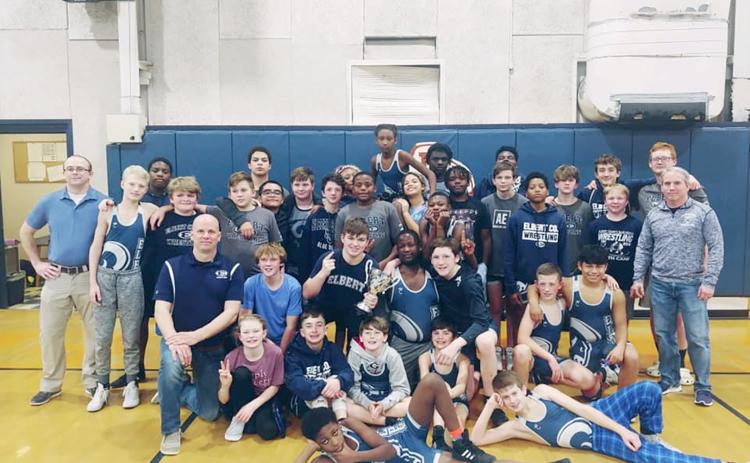 The Mat Rams (pictured above) took the home the region duals championship Friday, Dec. 10 at Habersham County. The team won all five matches to take home the championship. The team also finished in second place eight points shy of the championship in the region traditionals at Habersham County. The Mat Rams will host Hart County and Crescent in the Inferno Wednesday, Dec. 15 beginning at 5 p.m.