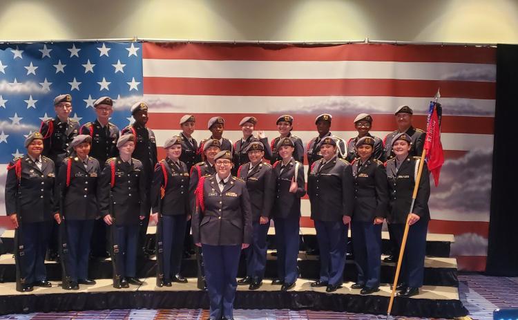 Pictured at the national competition, above, are (first row) Avery Pullen; (second row, L-R) Kaleigha Montgomery, Natasha DeLeon, Nolan Crook, Lucas Vang, Kaili Papios, Jeda-Marie Woodard, Brianna O’Shields, Eva Garcia-Laguna and Summer Bozeman; (third row, L-R) Kalieb McBee, Isaac Davis, Phillip Bolden, Jolette Medina-Galvan, De’Asia Kinsey, Jaelyn Massey, Dessie Lee Santiago, Nakira Baker, Connie Lampkin and Jordan Nix.