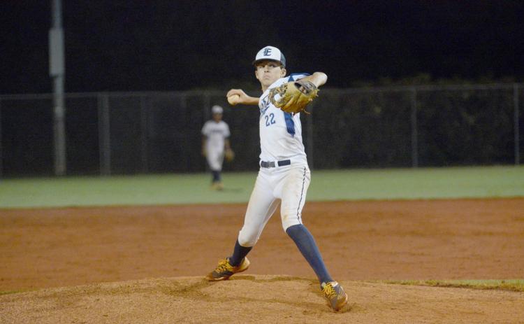 Rylan Brown pitched for Elbert County’s Junior League All-Star team against Hart County July 19.  (Photo by Drew Dotson, The Hartwell Sun)