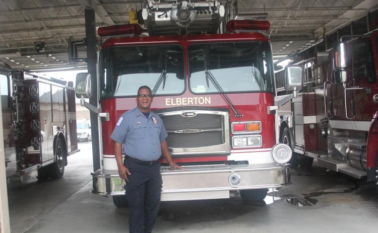 Firefighter Calvin Tate will retire after 36 years with the Elberton Fire Department at the end of the month as the city’s current longest-tenured employee. (Photo by Wells)