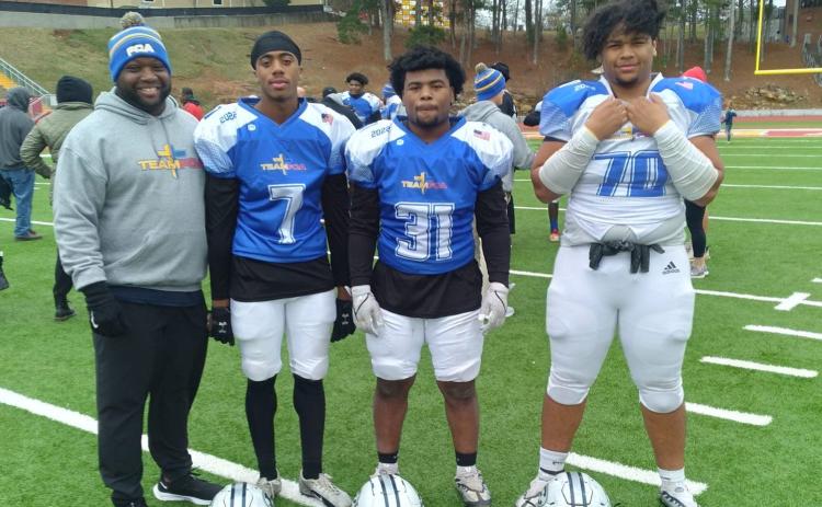Devils (L-R) Assistant Coach Sid Smith, L.J. Clark, Bubba Heard and Adrian Harris were selected to coach and play in the Northeast Georgia Fellowship of Christian Athletes All-Star game Dec. 17.