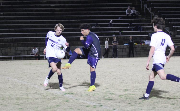 Devils Chapo Cerna and Pablo Medellin kicked off the 2023 season against White County in the Granite Bowl Feb. 10. (Photos by Wells)